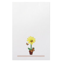 Daisy Flower Butterfly Custom Stationery