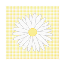 Daisy Flower in Yellow and White. Gallery Wrap Canvas