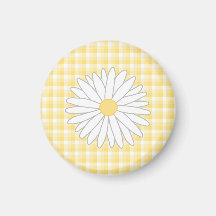 Daisy Flower in Yellow and White. Fridge Magnet