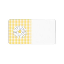 Daisy Flower in Yellow and White. Personalized Address Label