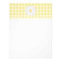 Daisy Flower in Yellow and White. Letterhead Template