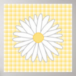 Daisy Flower in Yellow and White. Print