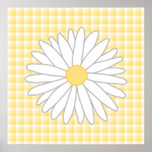 Daisy Flower in Yellow and White. Print