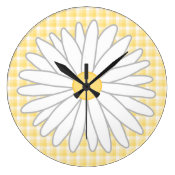Daisy Flower in Yellow and White Wall clock