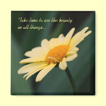 Daisy Flower Inspirational Quote Magnet magnets