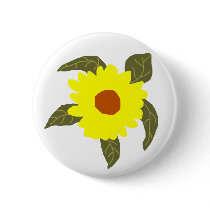 Daisy flower sea turtle button