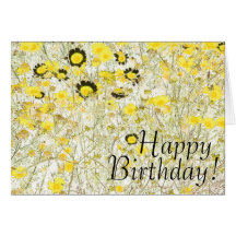 Daisy Flowers Art Birthday Card