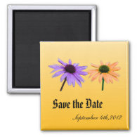 daisy flowers, save the date fridge magnet