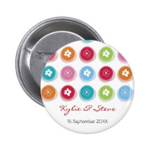 Daisy Fuzzy Color Dots Name Tag / Gift / Favor / Pin