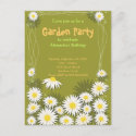 Daisy Garden Birthday Party Invitation postcard
