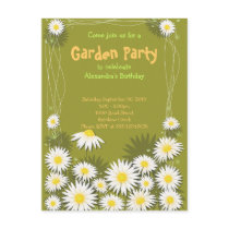 Daisy Garden Birthday Party Invitation postcards by Ruxique Daisy Garden Birthday Party Invitation postcards