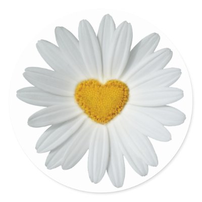 Daisy Heart Stickers