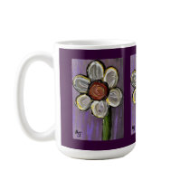 Daisy in Purple - mug by folkartblonde Daisy in Purple - mug