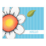 Daisy Joy blue Hello Postcard