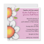 Daisy Joy pink border Wedding Invitation