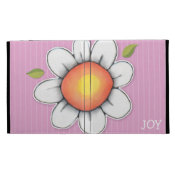 Cute White Daisy flower on pink iPad Case