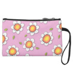 Daisy Joy pink Daisies Sueded Mini Clutch Wristlets