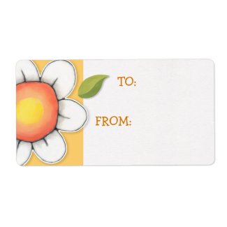 Daisy Joy yellow Gift Tag Sticker Custom Shipping Labels