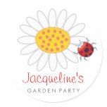Daisy & Ladybug Gift Party Favors Label Sticker