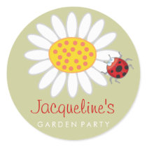 Daisy & Ladybug Gift Party Favors Label Sticker