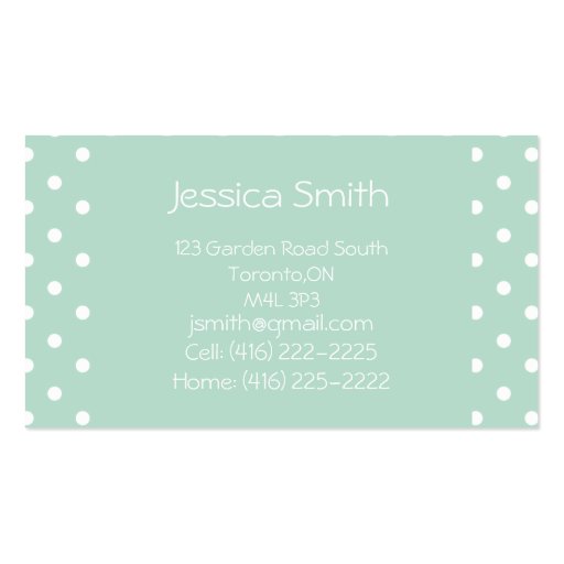 Daisy Mommy Calling Card Business Card (back side)