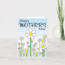 Daisy Mother's Day Card - Cute and simple Mother's Day card sure to bring a smile to her face. Card can have a custom message or can be left blank to hand write those words of love.