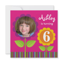 Daisy Photo Card Party Invitation