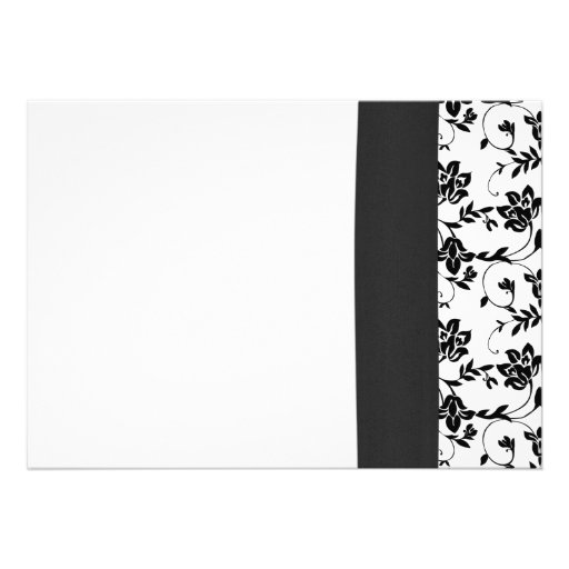 Daisy Pink Black White Floral Wedding Invitation