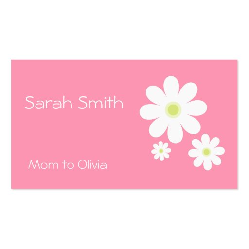 Daisy (Pink) Mommy Calling Card Business Card (front side)