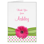 Daisy Polka Dot Daisy Bat Mitzvah Thank You Card