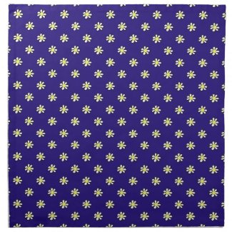 Daisy Polka Dot on a Dark Blue Background Cloth Napkins
