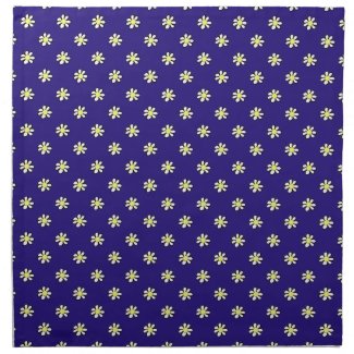 Daisy Polka Dot on a Dark Blue Background Cloth Napkins