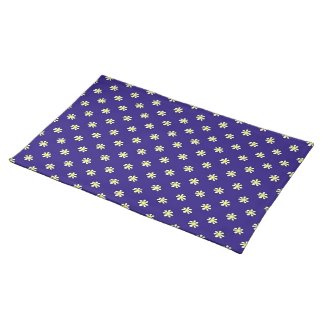 Daisy Polka Dot on a Dark Blue Background Placemat