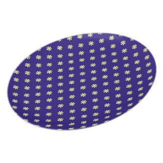 Daisy Polka Dot on a Dark Blue Background Party Plates