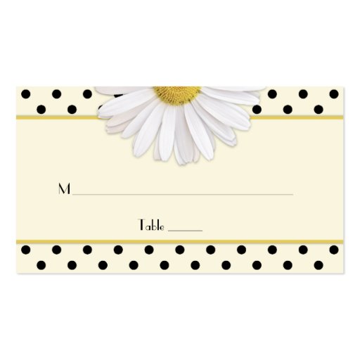 Daisy Polka Dots Wedding Place Cards Business Card Template (front side)