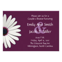 Daisy Purple Couple's Shower Invitations