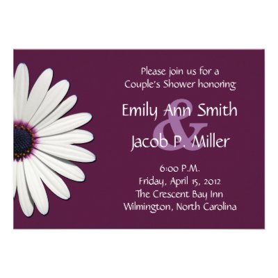 Daisy Purple Couple's Shower Invitations