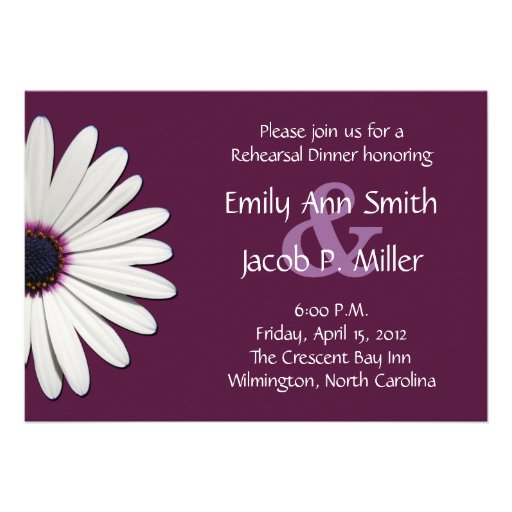 Daisy Purple Rehearsal Dinner Invitations