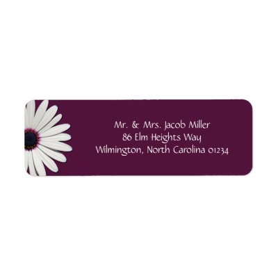 Daisy Purple Return Address Labels