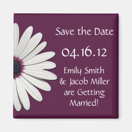 Daisy Purple Save the Date Magnets