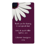 Daisy Purple Wedding Wine Labels