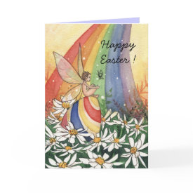Daisy Rainbow Easter Card - From an original watercolor illustration!
