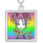 "Daisy" Rainbow Flower Fairy Necklace