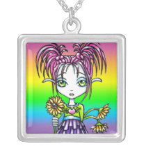 "Daisy" Rainbow Flower Fairy Necklace necklaces