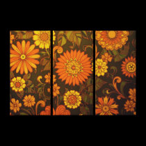 Daisy Retro Print Wrapped Canvas Panels canvas prints