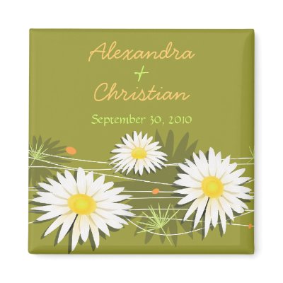 Daisy Save The Date Wedding Announcement 3 Magnets by Ruxique