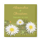 square_magnet - Daisy design. Elegant, fully customizable to use with invitations, save-the-date, announcement, rsvp, card for weddings, parties, bridal shower, engagement and any other special occasions.  Click "Customize It" button to change texts. Original design by Ruxique. Ruxique's Little Art ShopLook for matching items from this collection. 