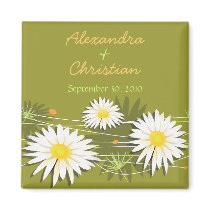 Daisy Save The Date Wedding Announcement 3 magnets by Ruxique Daisy Save The Date Wedding Announcement 3 magnets