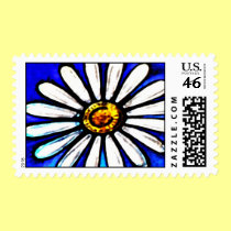 Daisy Stain Glass Window stamps