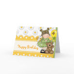 Daisy Toddler and Teddy Birthday Card